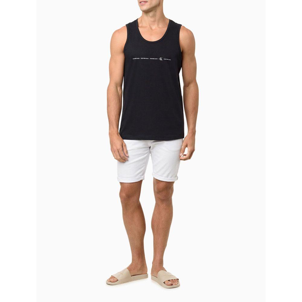 Bermuda de Sarja Masculina Com Stretch e Barra a Fio Calvin Klein Jeans - Branco - 2