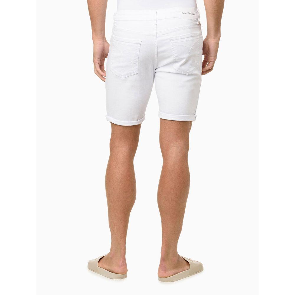 Bermuda de Sarja Masculina Com Stretch e Barra a Fio Calvin Klein Jeans - Branco - 3