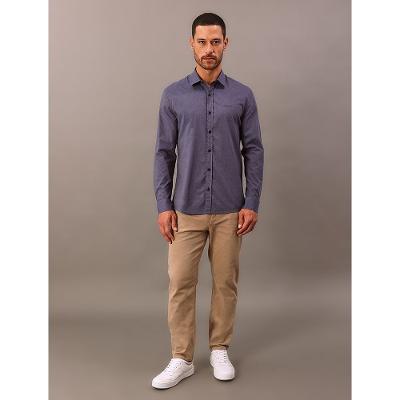 Camisa Manga Longa Calvin Klein Jeans Regular Fil a Fil - Azul Marinho