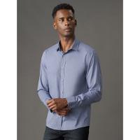 Camisa Manga Longa Calvin Klein Jeans Regular Fil a Fil - Azul Marinho - 1