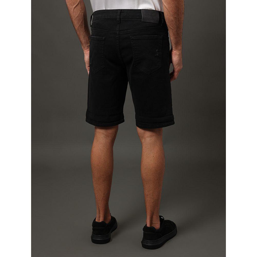 Bermuda de Sarja Masculina Com Stretch e Barra a Fio Calvin Klein Jeans - Preto - 2