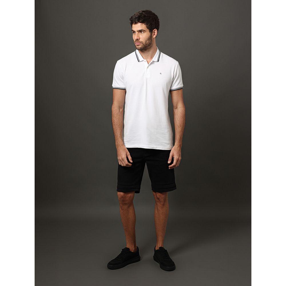 Bermuda de Sarja Masculina Com Stretch e Barra a Fio Calvin Klein Jeans - Preto - 3