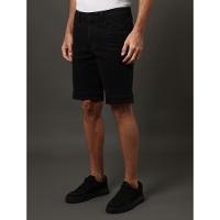 Bermuda de Sarja Masculina Com Stretch e Barra a Fio Calvin Klein Jeans - Preto - 1