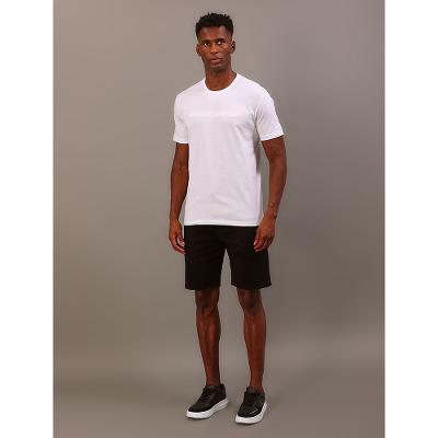 Bermuda de Sarja Masculina Com Stretch e Barra a Fio Calvin Klein Jeans - Preto
