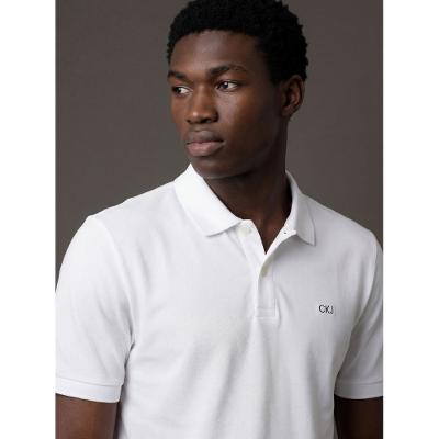 Polo Masculina Logo Bordado Calvin Klein Jeans - Branco