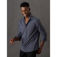 Camisa Manga Longa Calvin Klein Jeans Regular Fil a Fil - Preto - 5