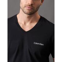 Camiseta Manga Curta Decote v Logo No Peito Calvin Klein Swimwear - Preto