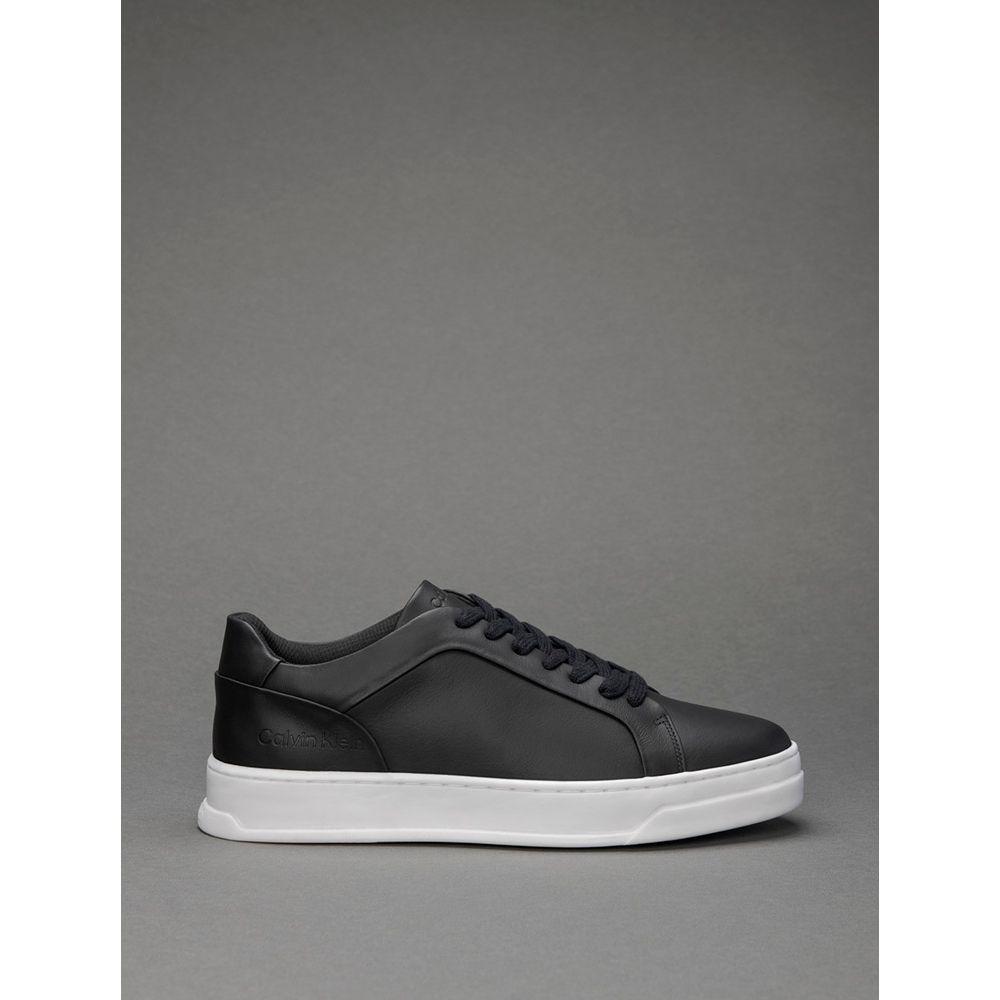 Tênis Masculino de Couro Cano Baixo Calvin Klein - Preto - 1
