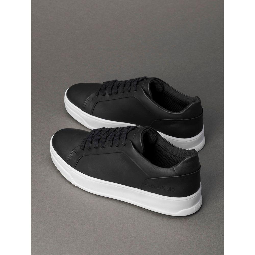 Tênis Masculino de Couro Cano Baixo Calvin Klein - Preto - 3
