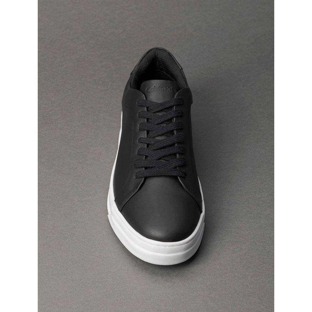 Tênis Masculino de Couro Cano Baixo Calvin Klein - Preto - 4