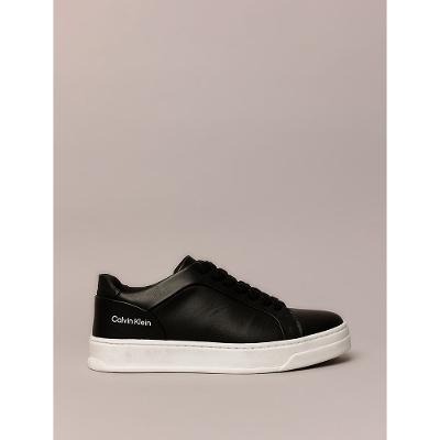 Tênis Masculino de Couro Cano Baixo Calvin Klein - Preto