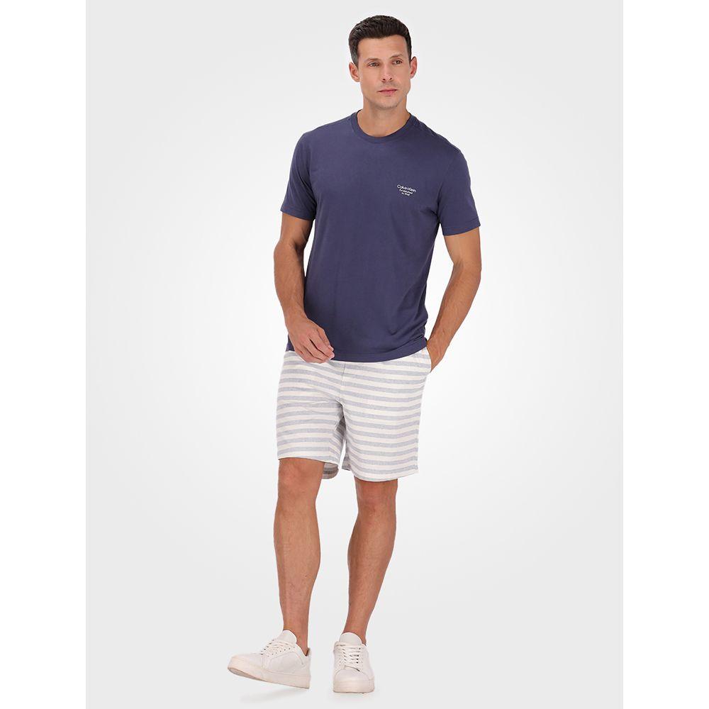 Bermuda Masculina Elástico Cotton Stripes Calvin Klein - Marinho - 4