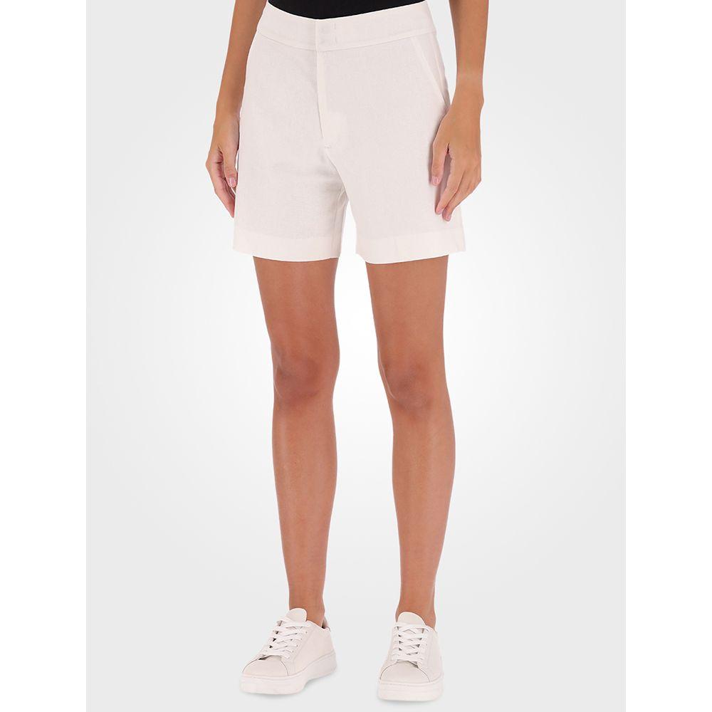 Bermuda Feminina Linho Coenizado Calvin Klein - Branco 2 - 1