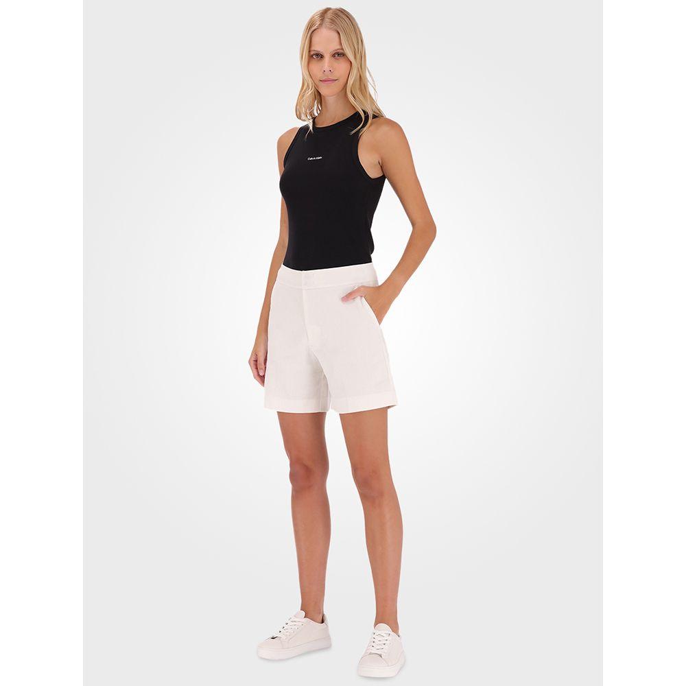 Bermuda Feminina Linho Coenizado Calvin Klein - Branco 2 - 4