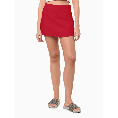 Short Saia Feminino Linho Calvin Klein Jeans - Vermelho