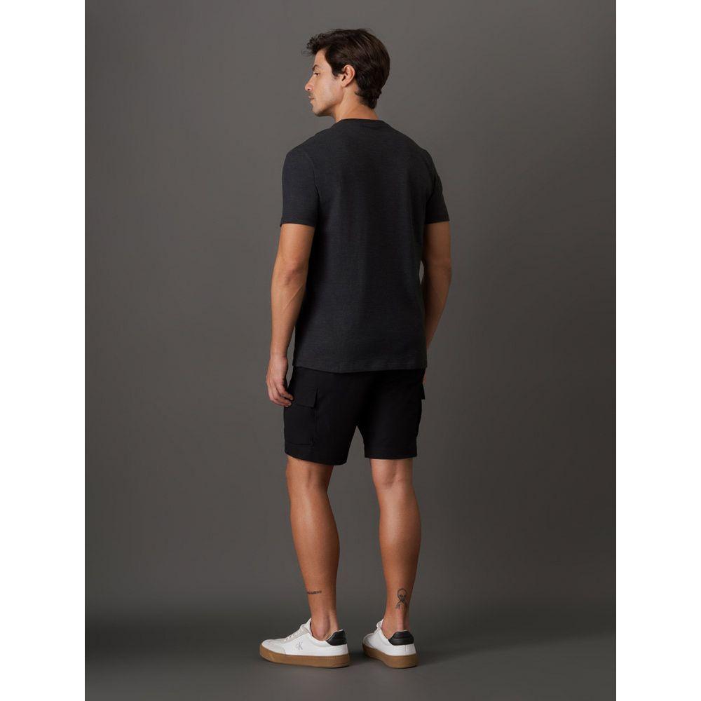 Camiseta Masculina Piquet Pontilhado Calvin Klein Jeans - Preto - 2
