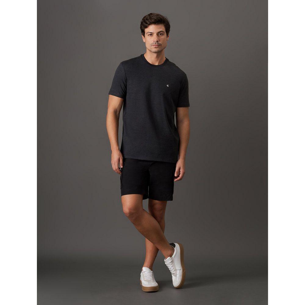 Camiseta Masculina Piquet Pontilhado Calvin Klein Jeans - Preto - 3