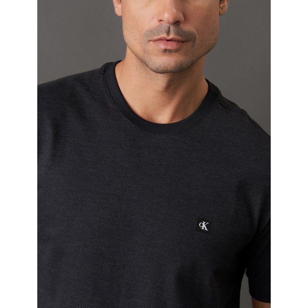Camiseta Masculina Piquet Pontilhado Calvin Klein Jeans - Preto - 4