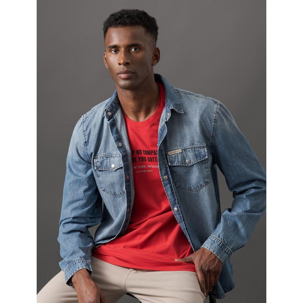 Calça Masculina Slim 5 Pockets Calvin Klein Jeans - Areia - 5