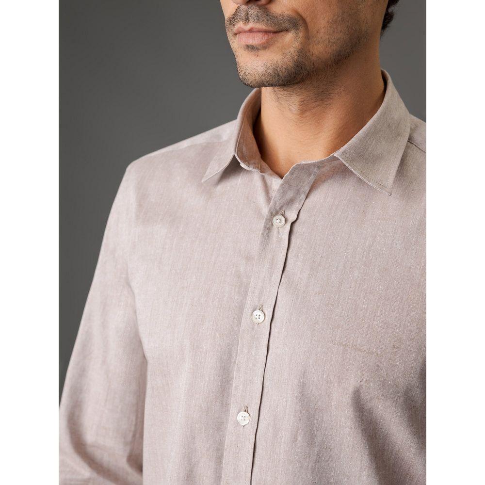 Camisa Masculina Regular Martingale Calvin Klein Jeans - Terra - 4