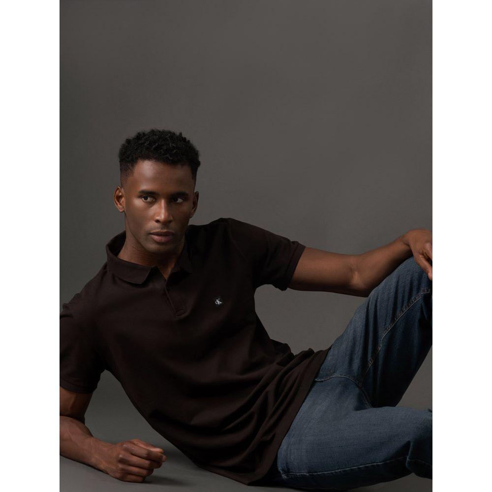 Polo Masculina Manga Curta Premium Calvin Klein Jeans - Cafe - 5