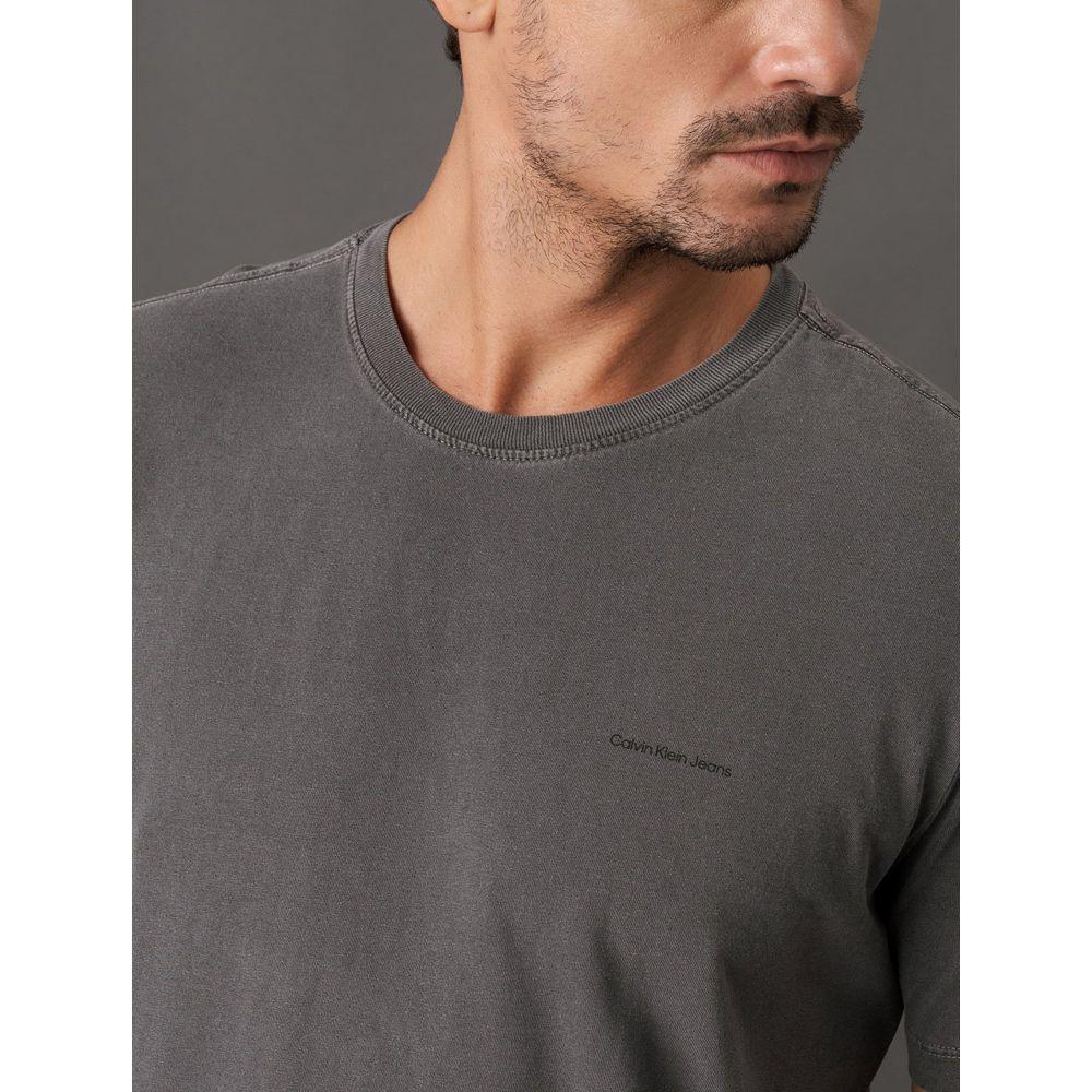 Camiseta Masculina Ski Back Frame Calvin Klein Jeans - Chumbo - 4