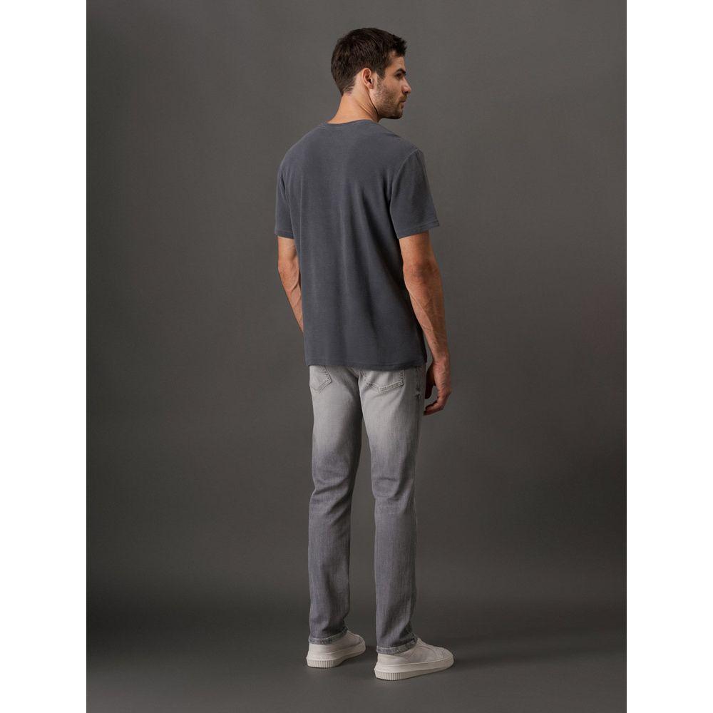 Camiseta Masculina Quadrilé Calvin Klein Jeans - Chumbo - 2