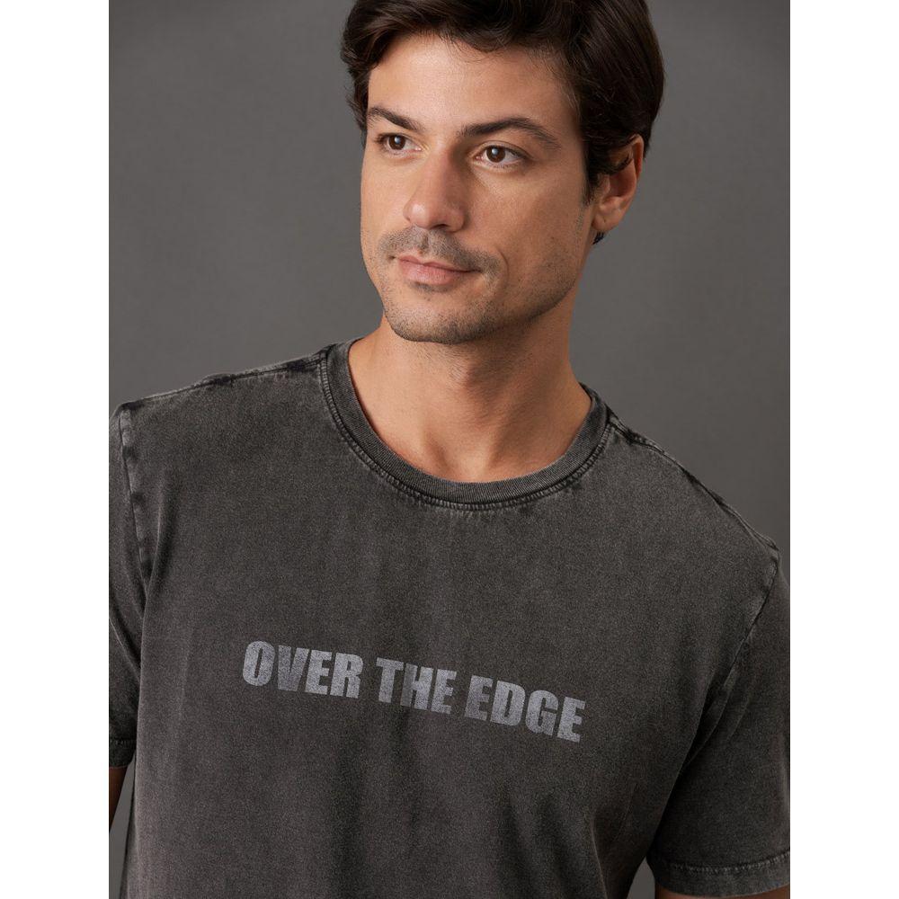 Camiseta Masculina Fading Over The Edge Calvin Klein Jeans - Chumbo - 4