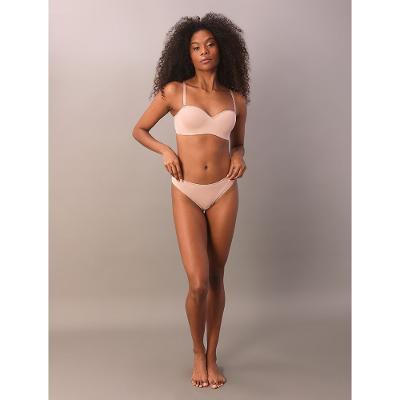 Calcinha Fio Dental Duplo Soft Micrologo Calvin Klein Underwear - Skin Médio