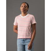 Camiseta Feminina Listras Calvin Klein Jeans - Vermelho - 1