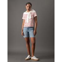 Camiseta Feminina Listras Calvin Klein Jeans - Vermelho - 5