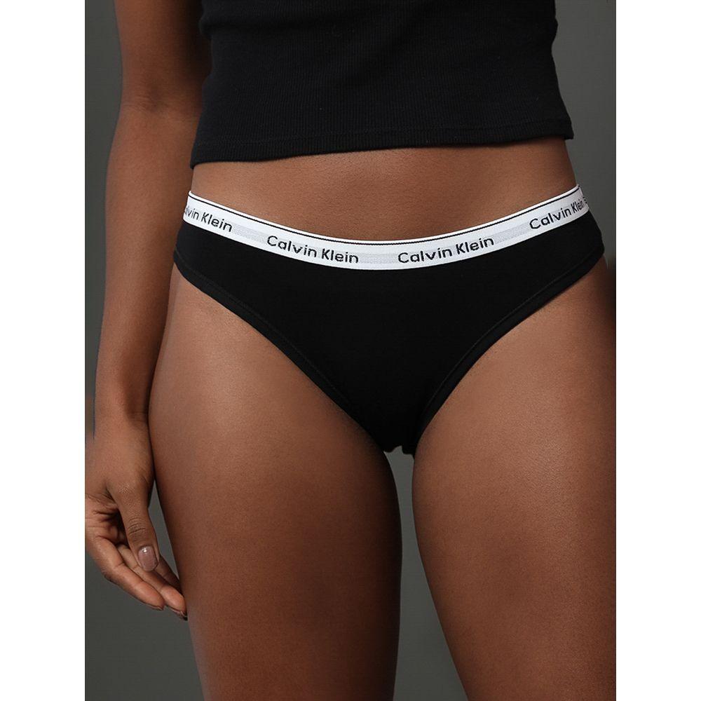 Kit 3 Calcinhas Tangas Mini Modern Cotton Calvin Klein Underwear - Preto - 2