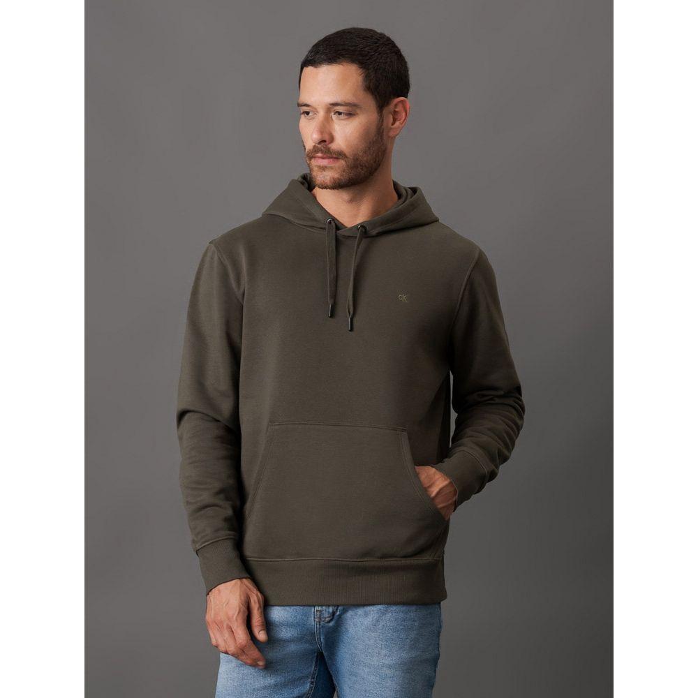 Casaco Masculino Moletom Bordado Capuz Calvin Klein Jeans - Militar - 1