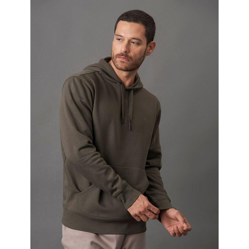 Casaco Masculino Moletom Bordado Capuz Calvin Klein Jeans - Militar - 5