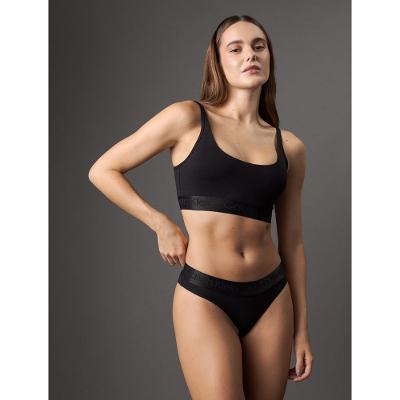 Calcinha Tanga Pima Contton Calvin Klein Underwear - Preto