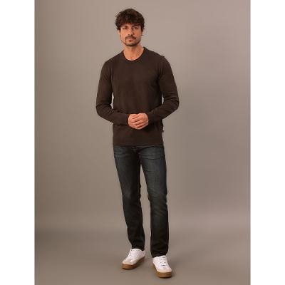 Tricot Masculino Gola Careca Viscose Calvin Klein Jeans - Cafe