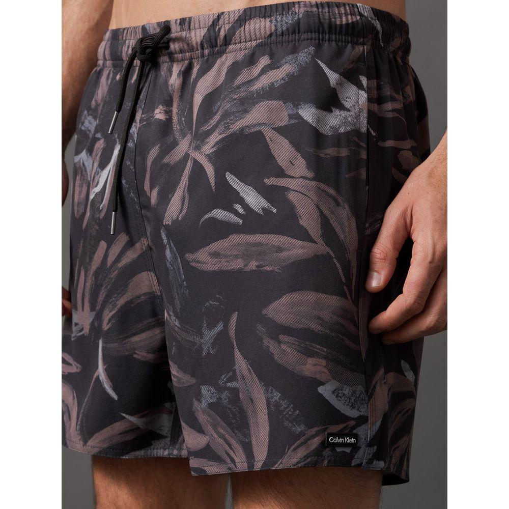 Short D'Água Masculino Folhas Calvin Klein Swimwear - Chumbo - 4