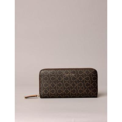 Carteira Feminina Zíper Monograma Calvin Klein - Marrom