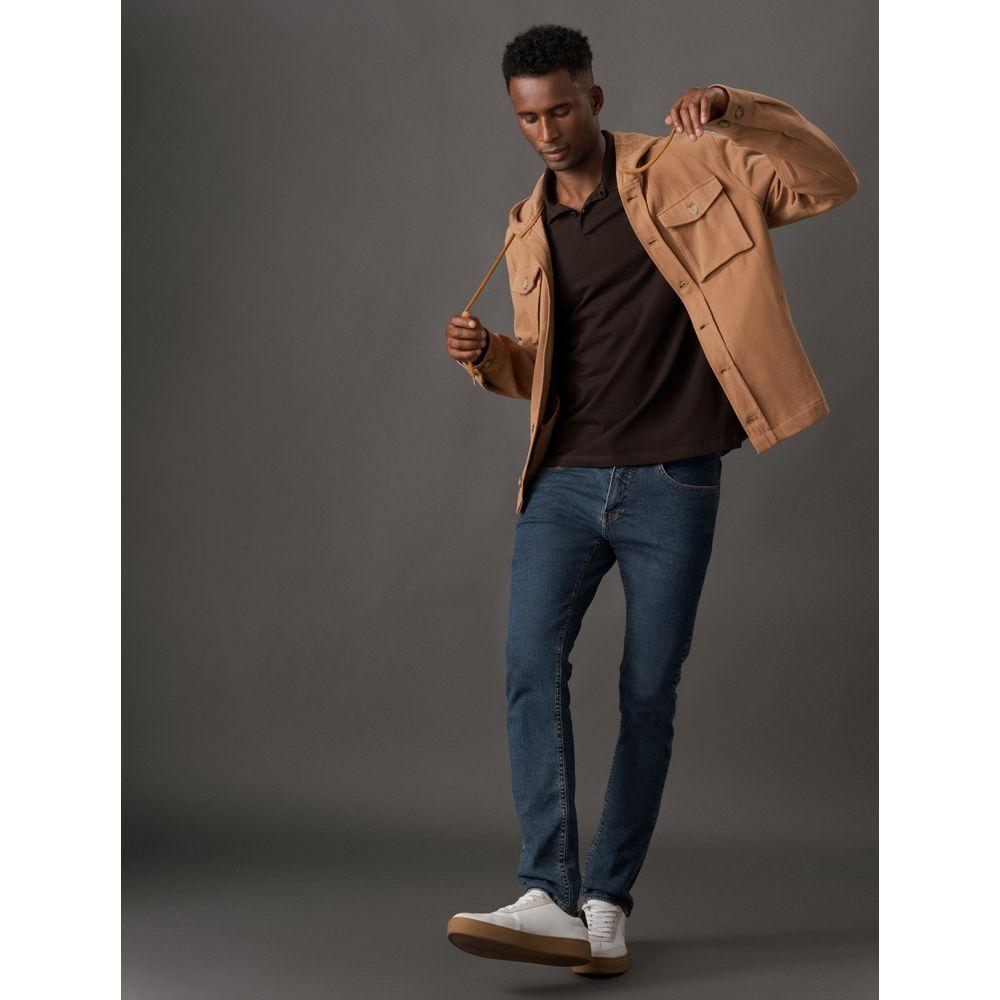 Polo Masculina Slim Friso Bordado Calvin Klein Jeans - Cafe - 5