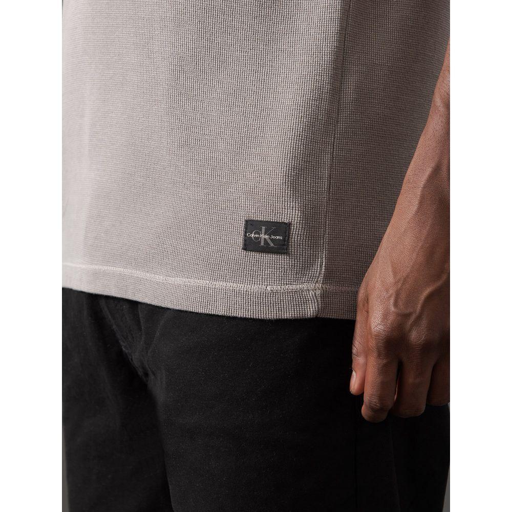 Polo Masculina Quadrilé Calvin Klein Jeans - Caqui Medio - 1