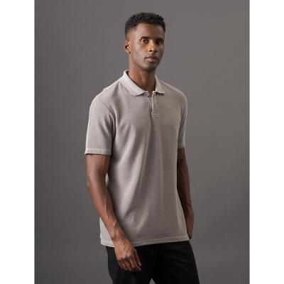 Polo Masculina Quadrilé Calvin Klein Jeans - Caqui Medio