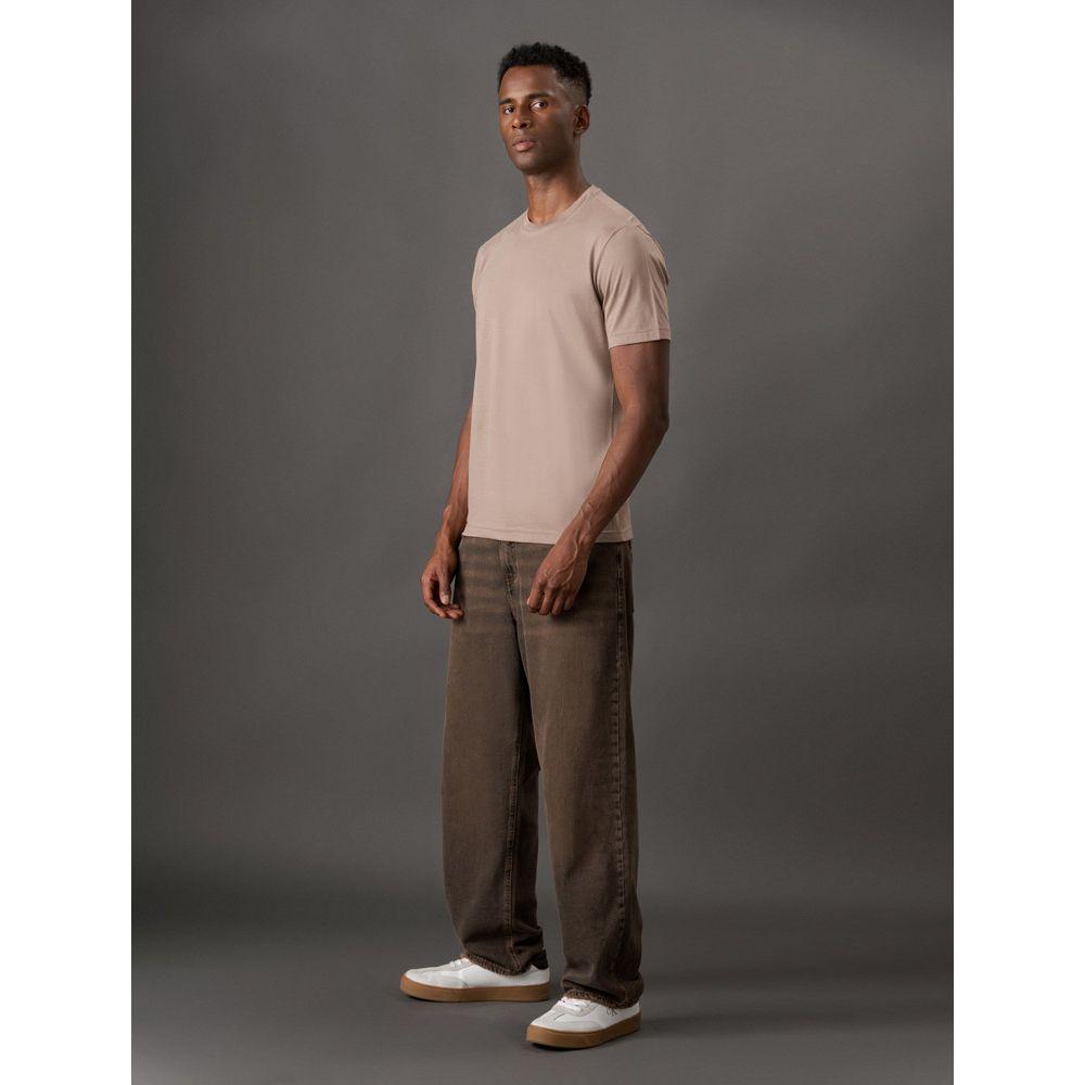 Camiseta Masculina Pima Calvin Klein Jeans - Caqui Medio - 3