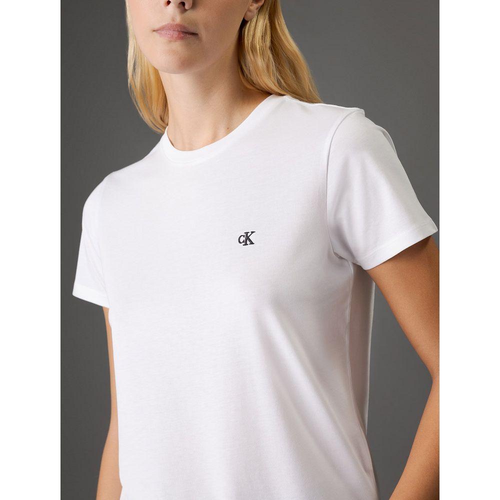 Camiseta Feminina Logo Bordado Calvin Klein Jeans - Branco 2 - 4
