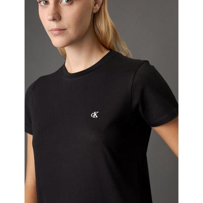 Camiseta Feminina Logo Bordado Calvin Klein Jeans - Preto