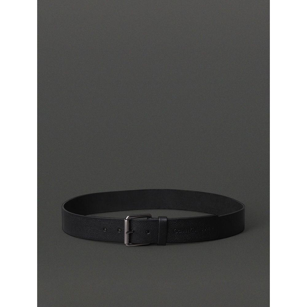 Cinto Masculino de Couro Estampa Relevo Calvin Klein Jeans - Preto - 3
