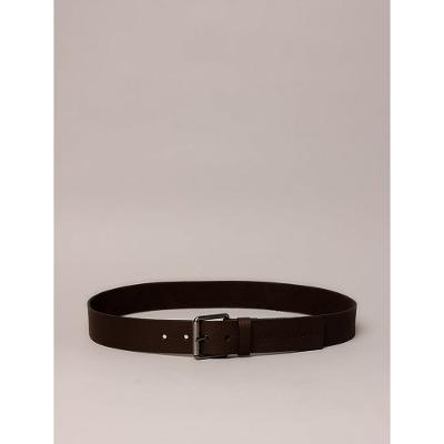 Cinto Masculino de Couro Estampa Relevo Calvin Klein Jeans - Marrom Escuro