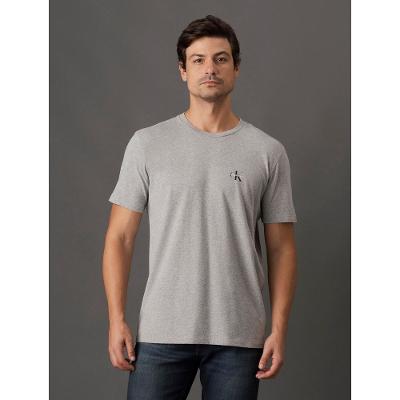 Camiseta Masculina Básica Estampa Logo Reissue No Peito Calvin Klein Jeans - Mescla
