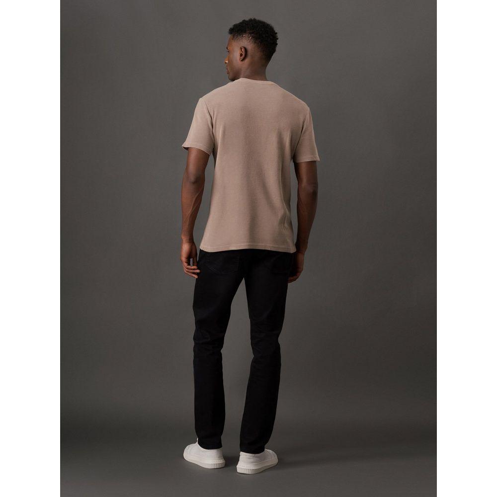 Camiseta Masculina Quadrilé Calvin Klein Jeans - Caqui Medio - 2