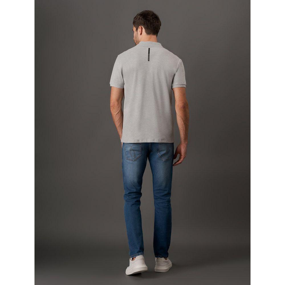 Camisa Polo Masculina Básica Estampa Logo Reissue Calvin Klein Jeans - Cinza - 2