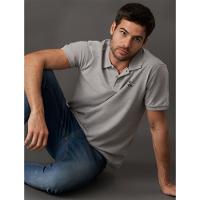 Camisa Polo Masculina Básica Estampa Logo Reissue Calvin Klein Jeans - Cinza - 5